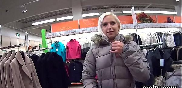  Adorable czech cutie was teased in the shopping centre and fucked in pov